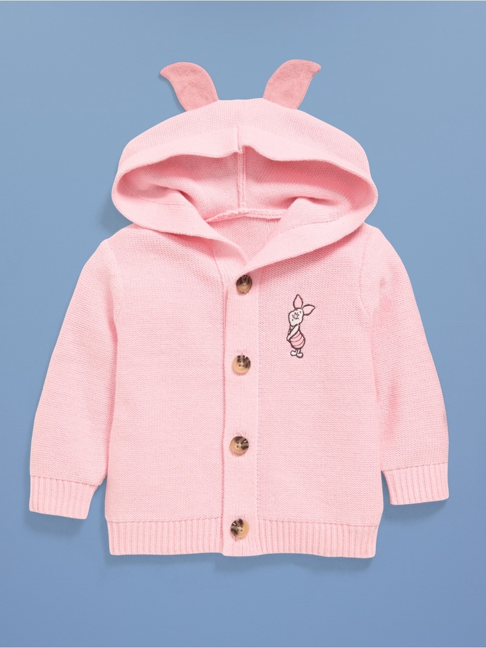 Old Navy Piglet Hooded Knit Cardigan with Ears